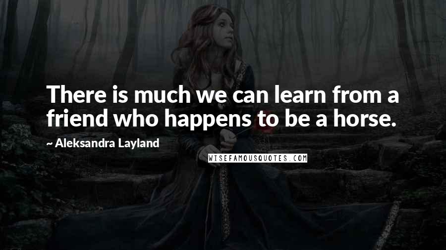 Aleksandra Layland Quotes: There is much we can learn from a friend who happens to be a horse.