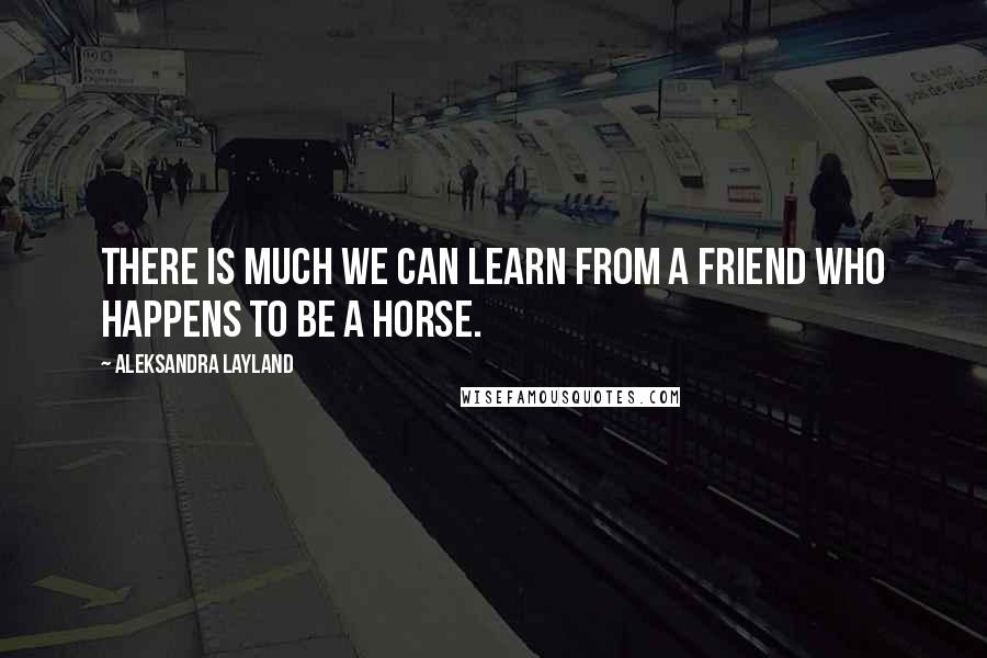 Aleksandra Layland Quotes: There is much we can learn from a friend who happens to be a horse.