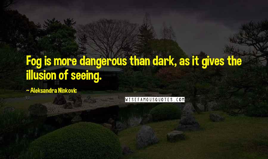 Aleksandra Ninkovic Quotes: Fog is more dangerous than dark, as it gives the illusion of seeing.