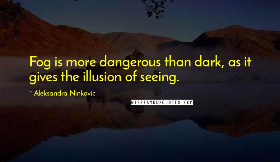 Aleksandra Ninkovic Quotes: Fog is more dangerous than dark, as it gives the illusion of seeing.