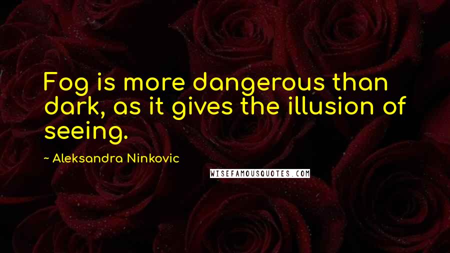 Aleksandra Ninkovic Quotes: Fog is more dangerous than dark, as it gives the illusion of seeing.