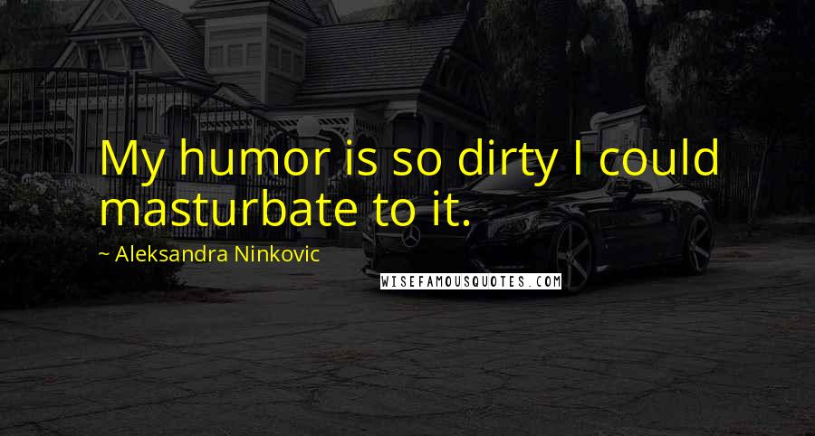 Aleksandra Ninkovic Quotes: My humor is so dirty I could masturbate to it.