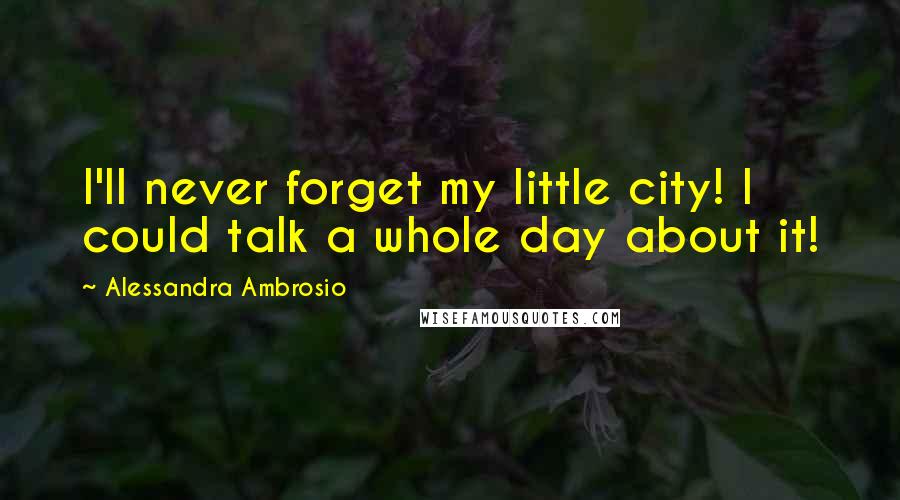 Alessandra Ambrosio Quotes: I'll never forget my little city! I could talk a whole day about it!