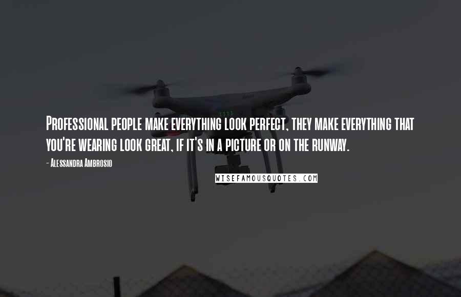 Alessandra Ambrosio Quotes: Professional people make everything look perfect, they make everything that you're wearing look great, if it's in a picture or on the runway.