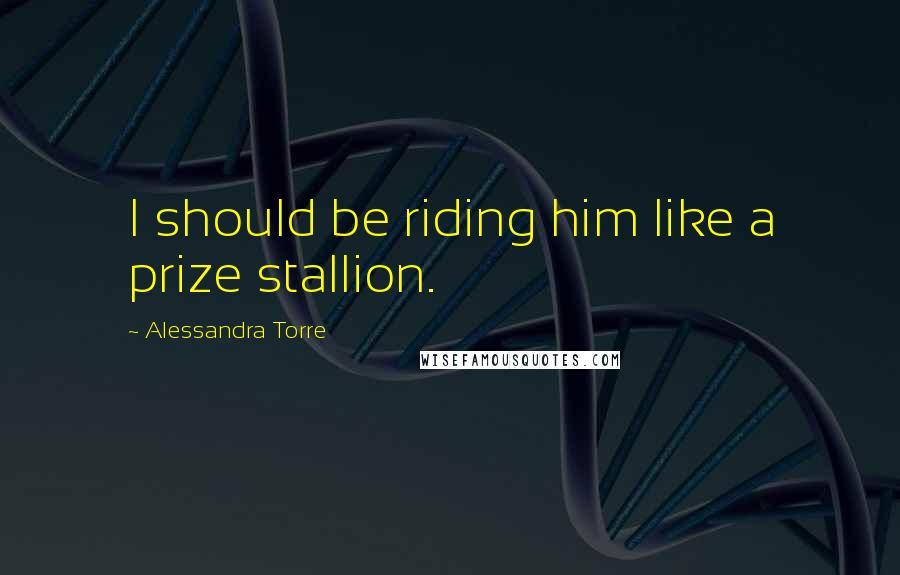 Alessandra Torre Quotes: I should be riding him like a prize stallion.
