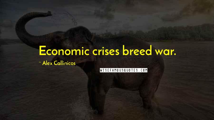 Alex Callinicos Quotes: Economic crises breed war.