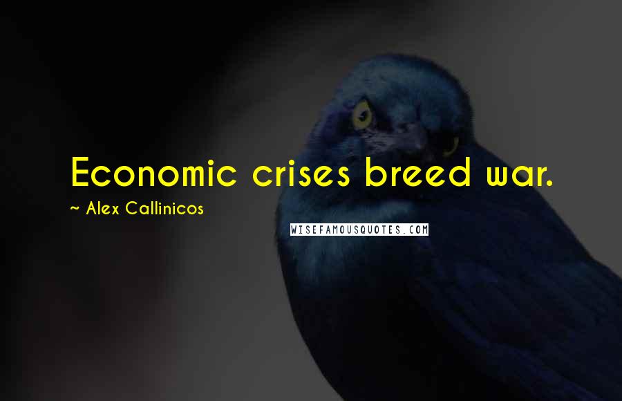 Alex Callinicos Quotes: Economic crises breed war.