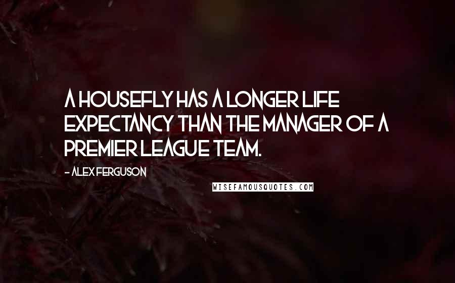 Alex Ferguson Quotes: A housefly has a longer life expectancy than the manager of a Premier League team.