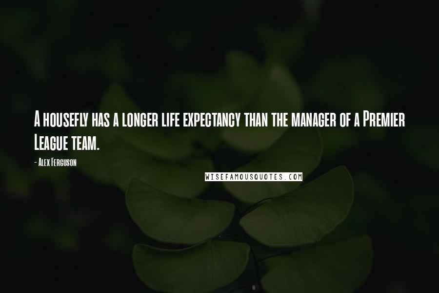 Alex Ferguson Quotes: A housefly has a longer life expectancy than the manager of a Premier League team.