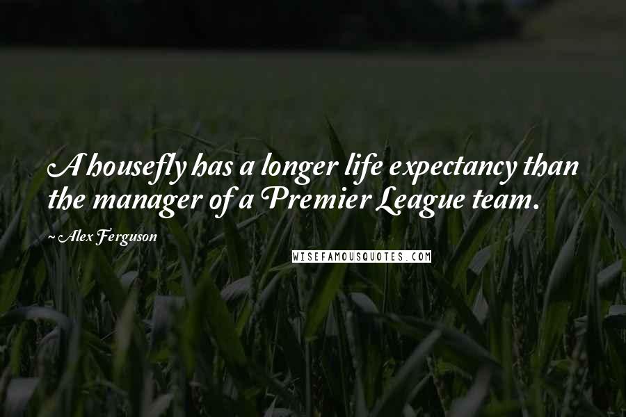 Alex Ferguson Quotes: A housefly has a longer life expectancy than the manager of a Premier League team.