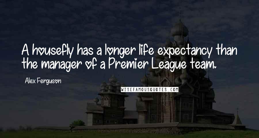 Alex Ferguson Quotes: A housefly has a longer life expectancy than the manager of a Premier League team.