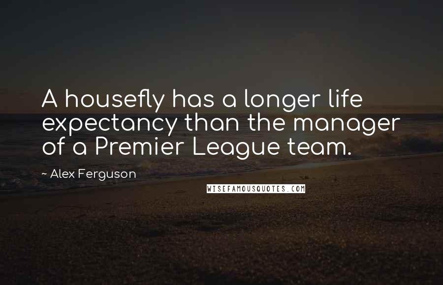 Alex Ferguson Quotes: A housefly has a longer life expectancy than the manager of a Premier League team.