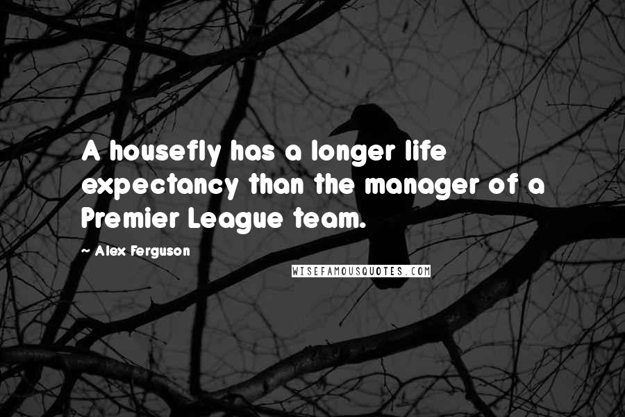 Alex Ferguson Quotes: A housefly has a longer life expectancy than the manager of a Premier League team.