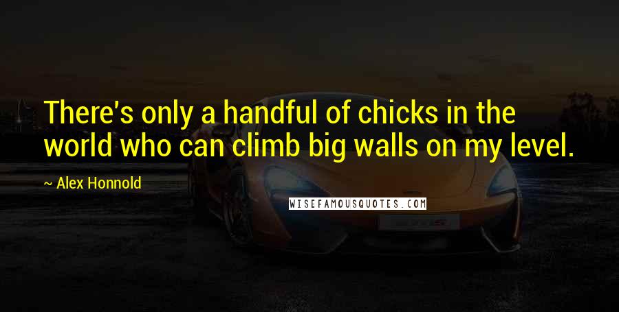 Alex Honnold Quotes: There's only a handful of chicks in the world who can climb big walls on my level.