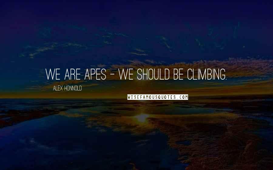 Alex Honnold Quotes: We are apes - we should be climbing.