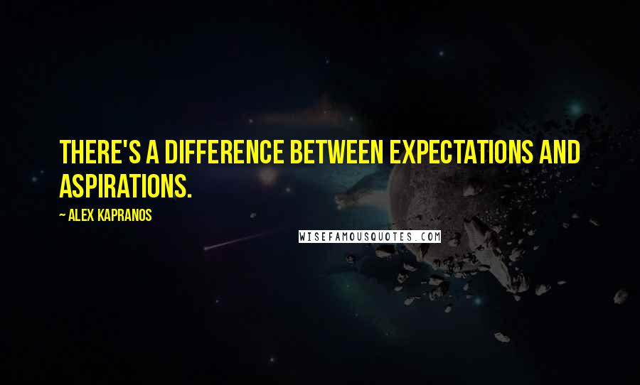 Alex Kapranos Quotes: There's a difference between expectations and aspirations.