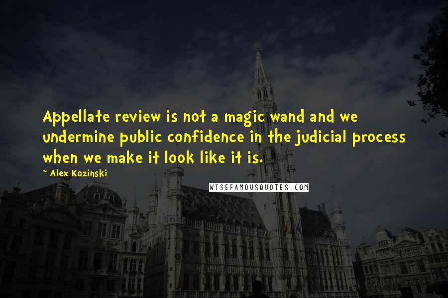 Alex Kozinski Quotes: Appellate review is not a magic wand and we undermine public confidence in the judicial process when we make it look like it is.