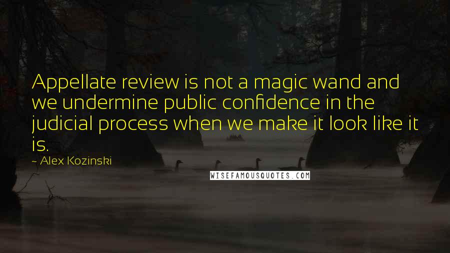 Alex Kozinski Quotes: Appellate review is not a magic wand and we undermine public confidence in the judicial process when we make it look like it is.