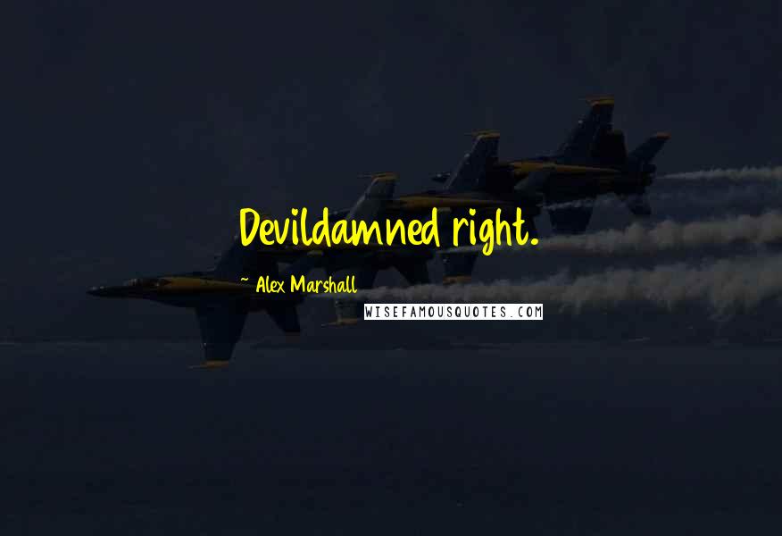 Alex Marshall Quotes: Devildamned right.