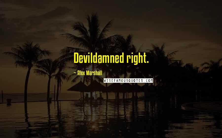 Alex Marshall Quotes: Devildamned right.