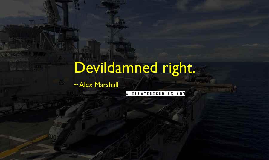 Alex Marshall Quotes: Devildamned right.