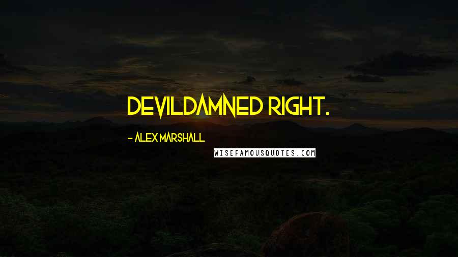 Alex Marshall Quotes: Devildamned right.