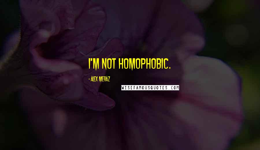 Alex Meraz Quotes: I'm not homophobic.