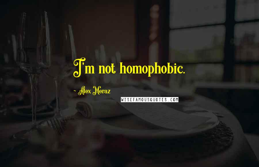 Alex Meraz Quotes: I'm not homophobic.