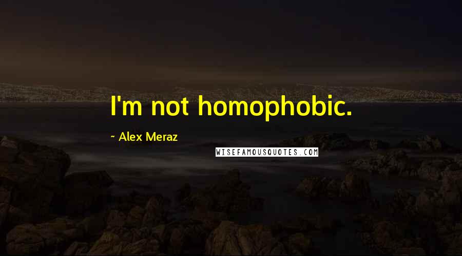 Alex Meraz Quotes: I'm not homophobic.