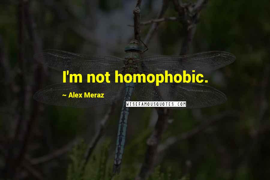 Alex Meraz Quotes: I'm not homophobic.