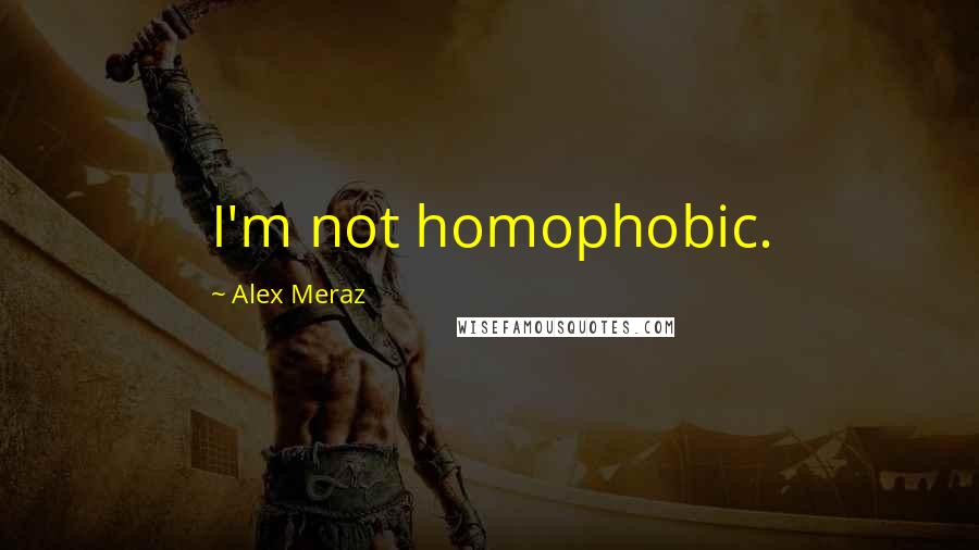 Alex Meraz Quotes: I'm not homophobic.