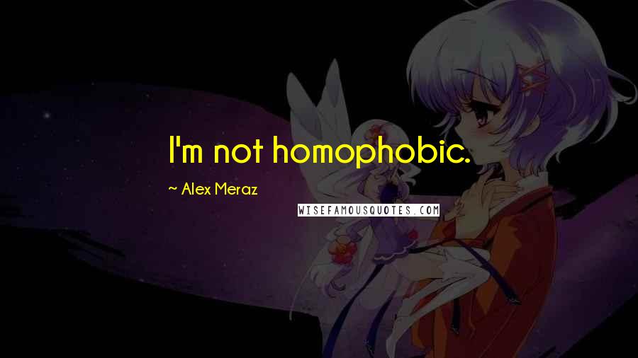 Alex Meraz Quotes: I'm not homophobic.