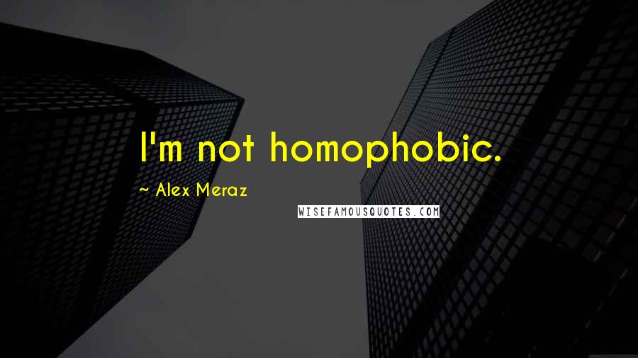 Alex Meraz Quotes: I'm not homophobic.