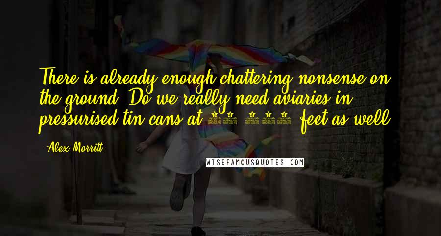 Alex Morritt Quotes: There is already enough chattering nonsense on the ground. Do we really need aviaries in pressurised tin cans at 30,000 feet as well ?