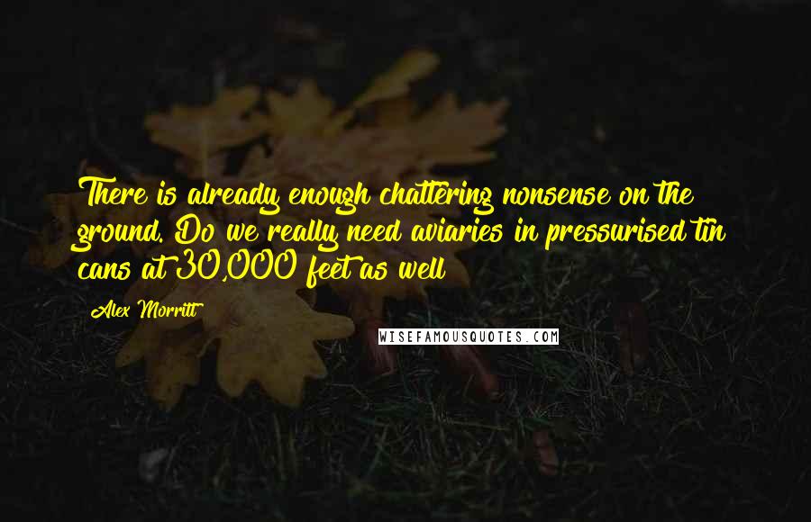 Alex Morritt Quotes: There is already enough chattering nonsense on the ground. Do we really need aviaries in pressurised tin cans at 30,000 feet as well ?