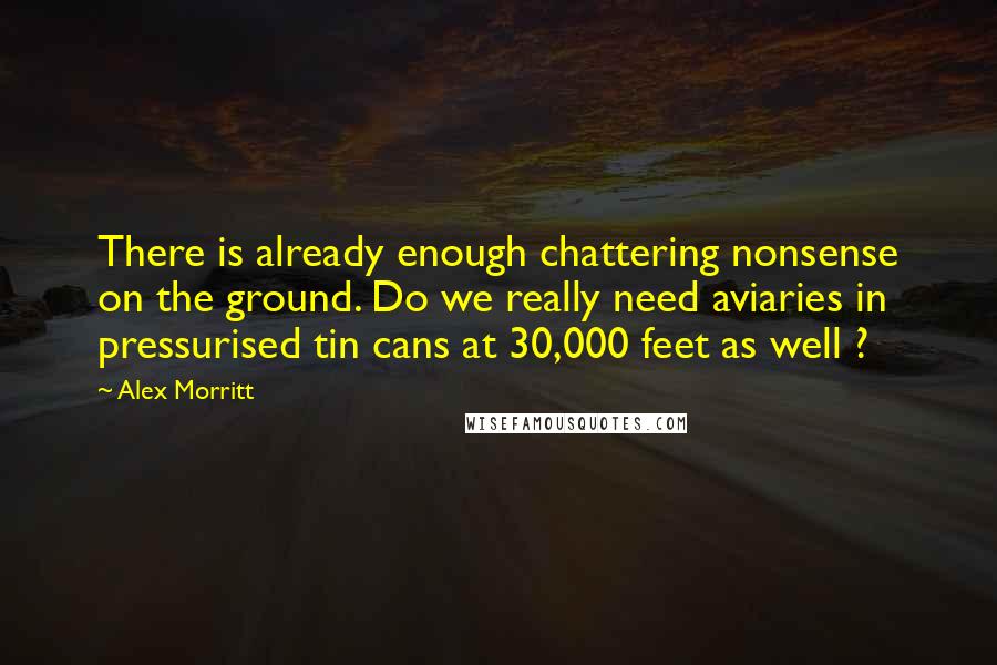 Alex Morritt Quotes: There is already enough chattering nonsense on the ground. Do we really need aviaries in pressurised tin cans at 30,000 feet as well ?