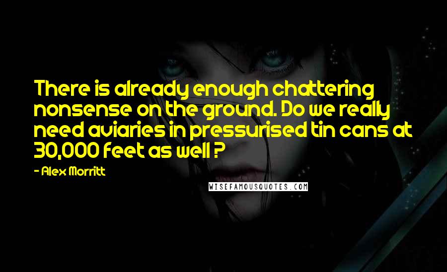 Alex Morritt Quotes: There is already enough chattering nonsense on the ground. Do we really need aviaries in pressurised tin cans at 30,000 feet as well ?