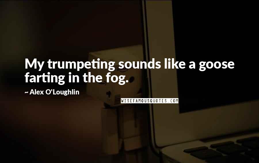 Alex O'Loughlin Quotes: My trumpeting sounds like a goose farting in the fog.
