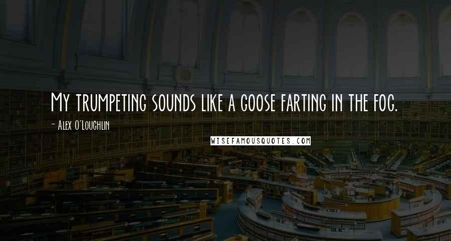 Alex O'Loughlin Quotes: My trumpeting sounds like a goose farting in the fog.