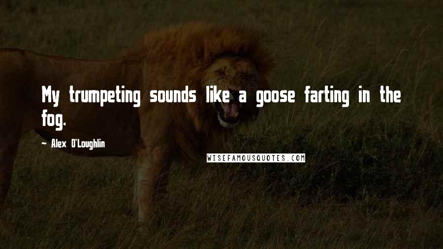 Alex O'Loughlin Quotes: My trumpeting sounds like a goose farting in the fog.