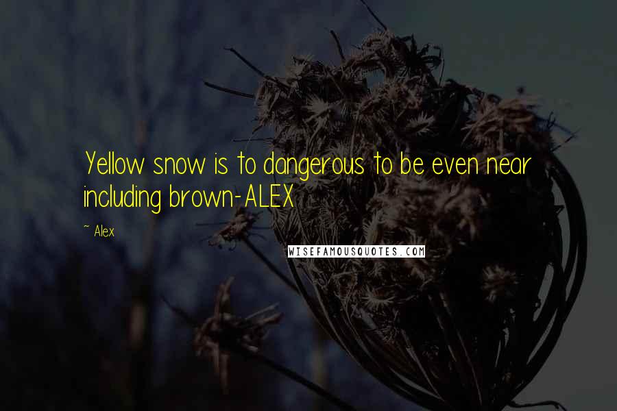 Alex Quotes: Yellow snow is to dangerous to be even near including brown-ALEX