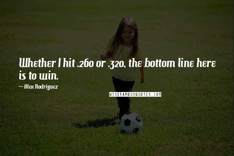 Alex Rodriguez Quotes: Whether I hit .260 or .320, the bottom line here is to win.