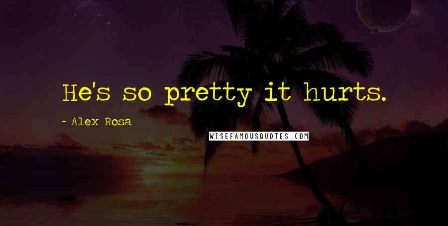 Alex Rosa Quotes: He's so pretty it hurts.