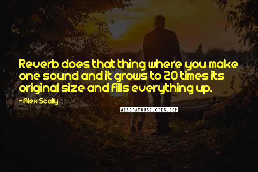 Alex Scally Quotes: Reverb does that thing where you make one sound and it grows to 20 times its original size and fills everything up.