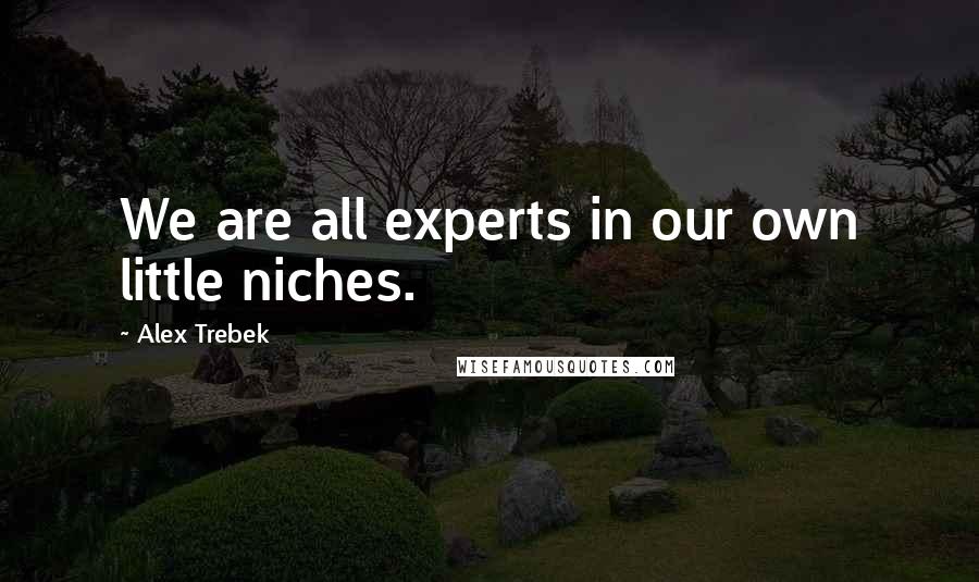 Alex Trebek Quotes: We are all experts in our own little niches.