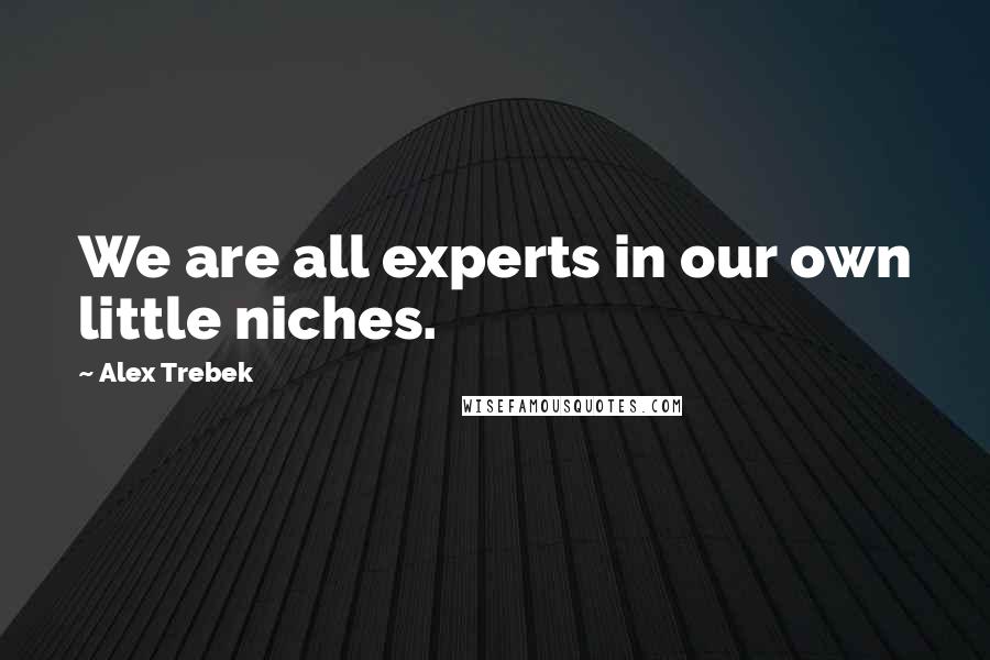 Alex Trebek Quotes: We are all experts in our own little niches.