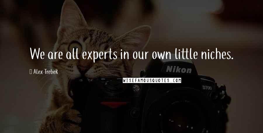 Alex Trebek Quotes: We are all experts in our own little niches.