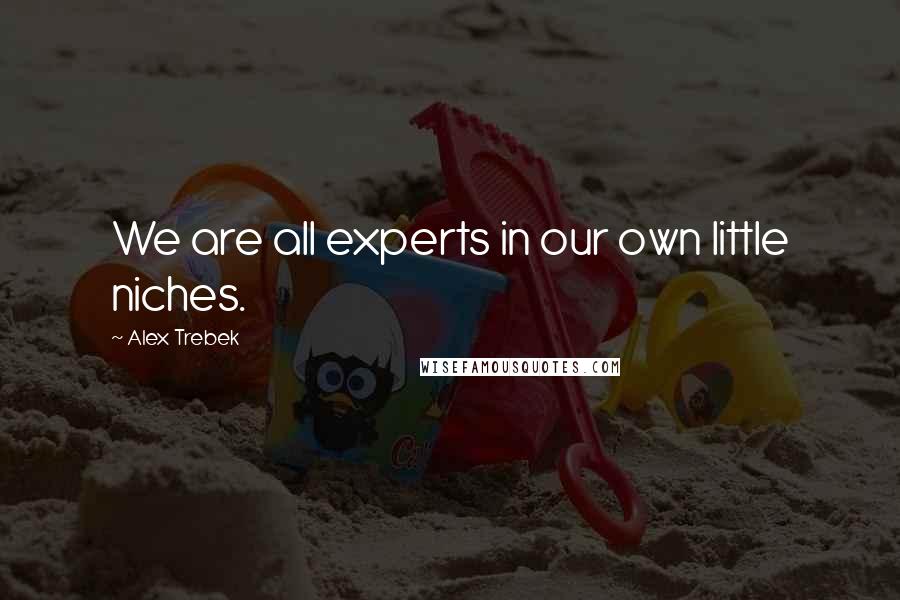 Alex Trebek Quotes: We are all experts in our own little niches.