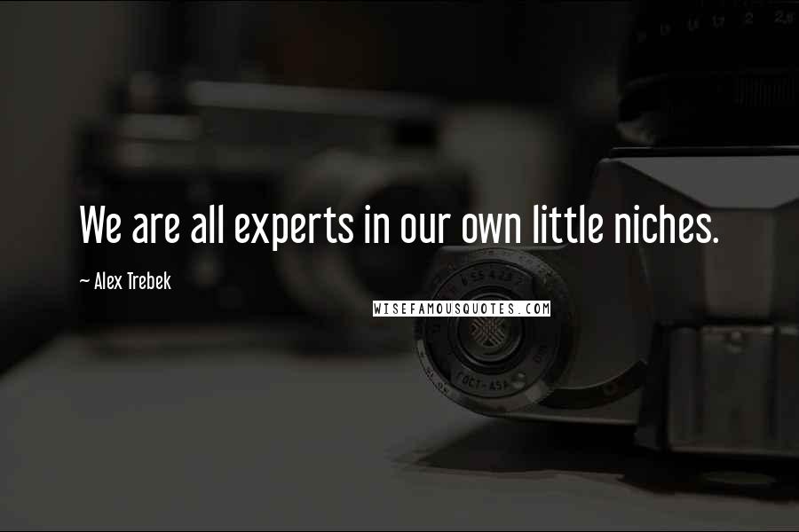 Alex Trebek Quotes: We are all experts in our own little niches.