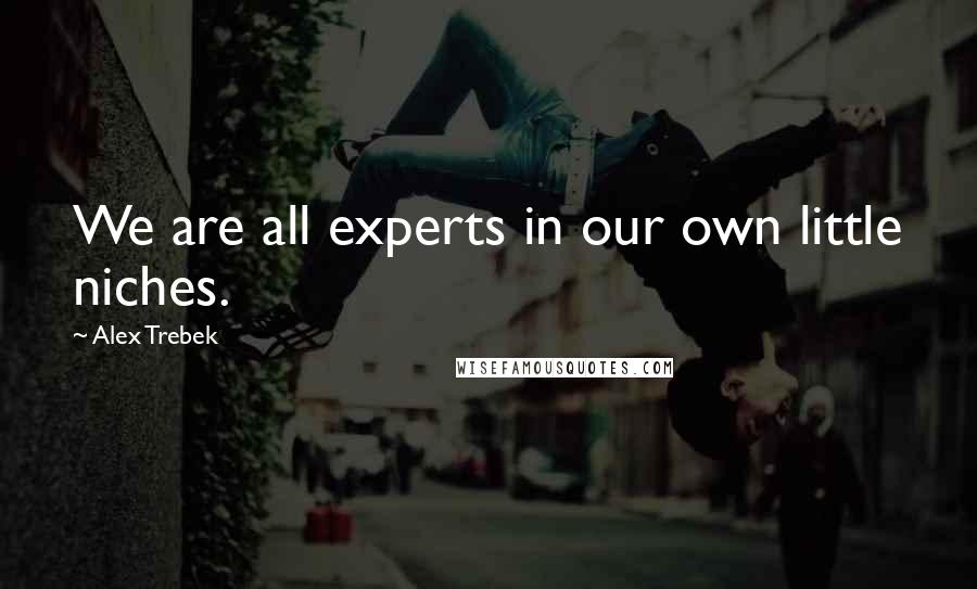 Alex Trebek Quotes: We are all experts in our own little niches.